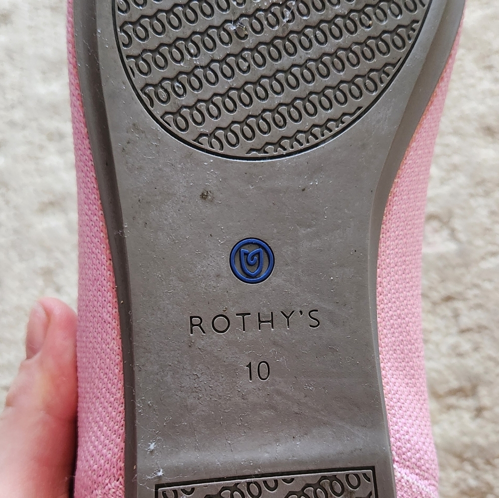 Rothy’s The Round Flat Pink Begonia Round Toe Knit Ballet Flats womens 10 euc - Picture 5 of 8